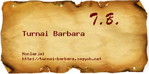 Turnai Barbara névjegykártya